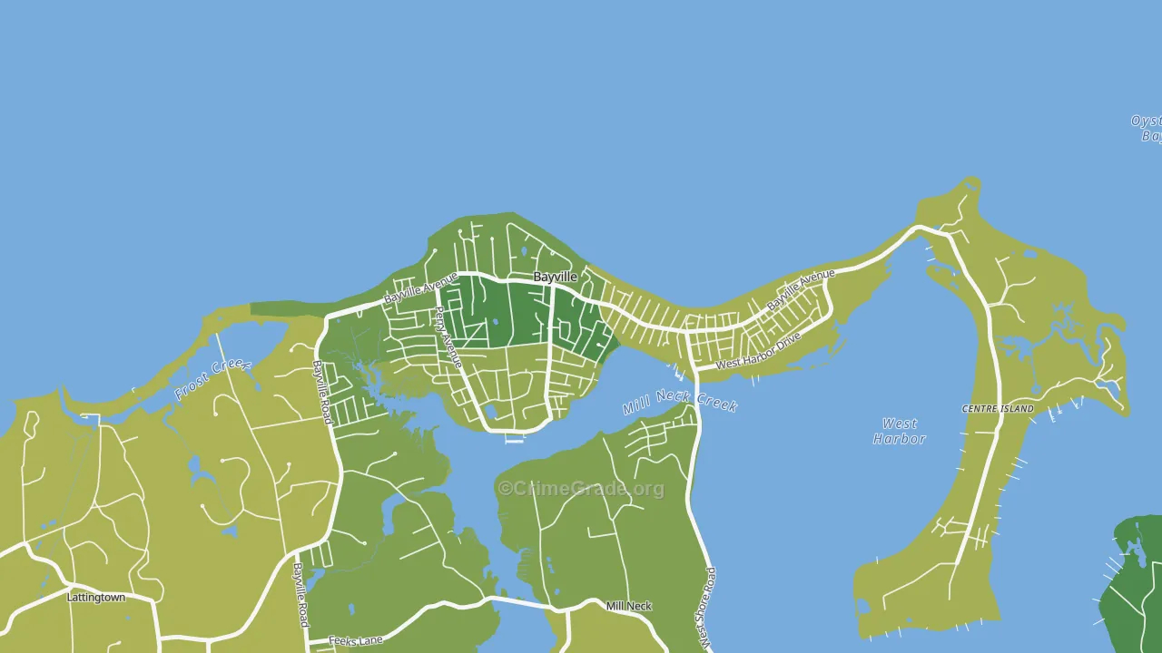 Bayville, NY Map of Vandalism Rates