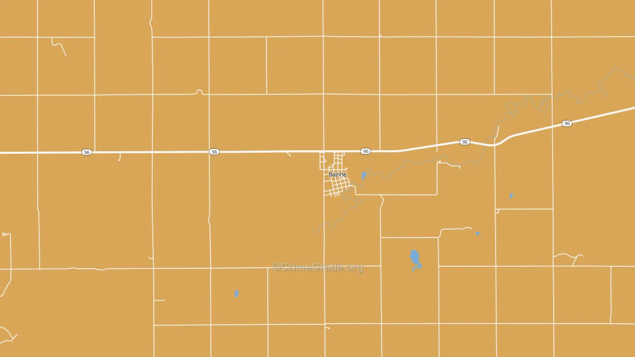 Bazine, KS Map of Vandalism Rates