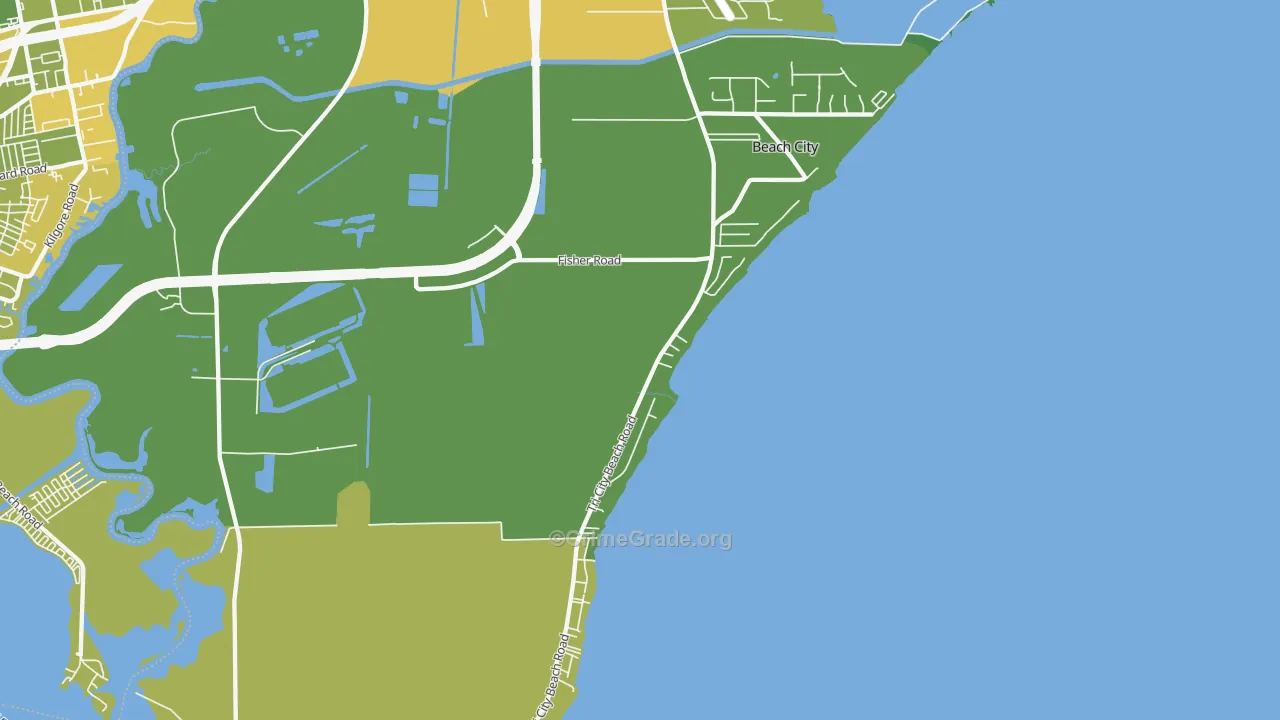 Beach City, TX Map of Vandalism Rates