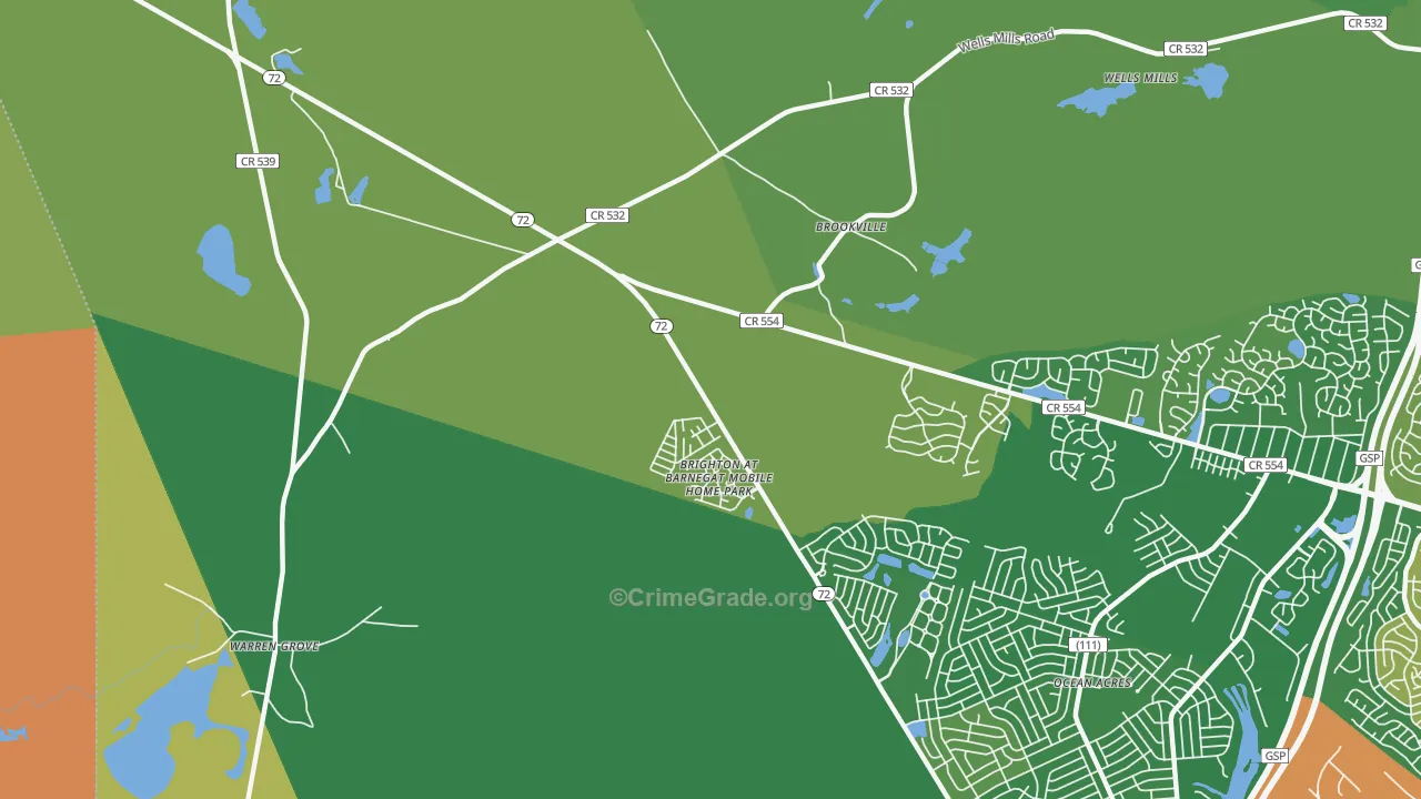 Beach View, NJ Map of Vandalism Rates