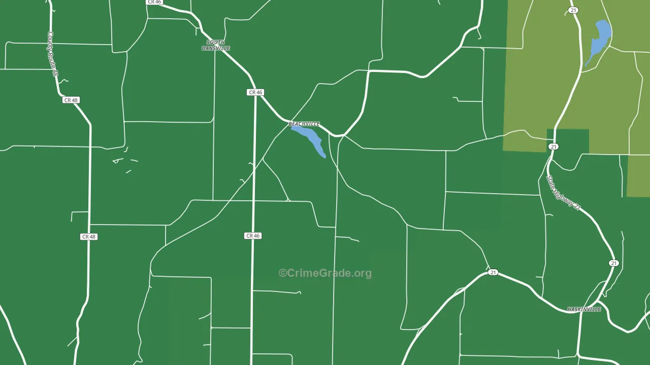 Beachville, NY Map of Vandalism Rates