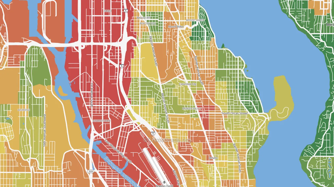 Beacon Hill, Seattle, WA Map of Vandalism Rates