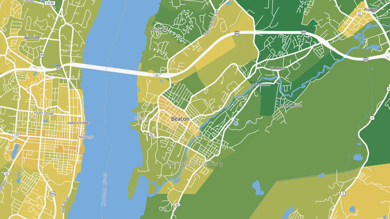Beacon, NY Map of Vandalism Rates