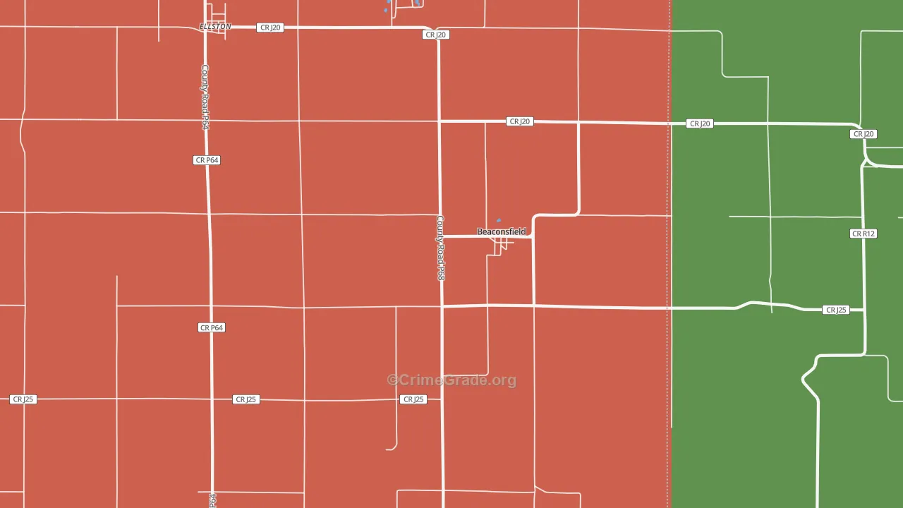 Beaconsfield, IA Map of Vandalism Rates