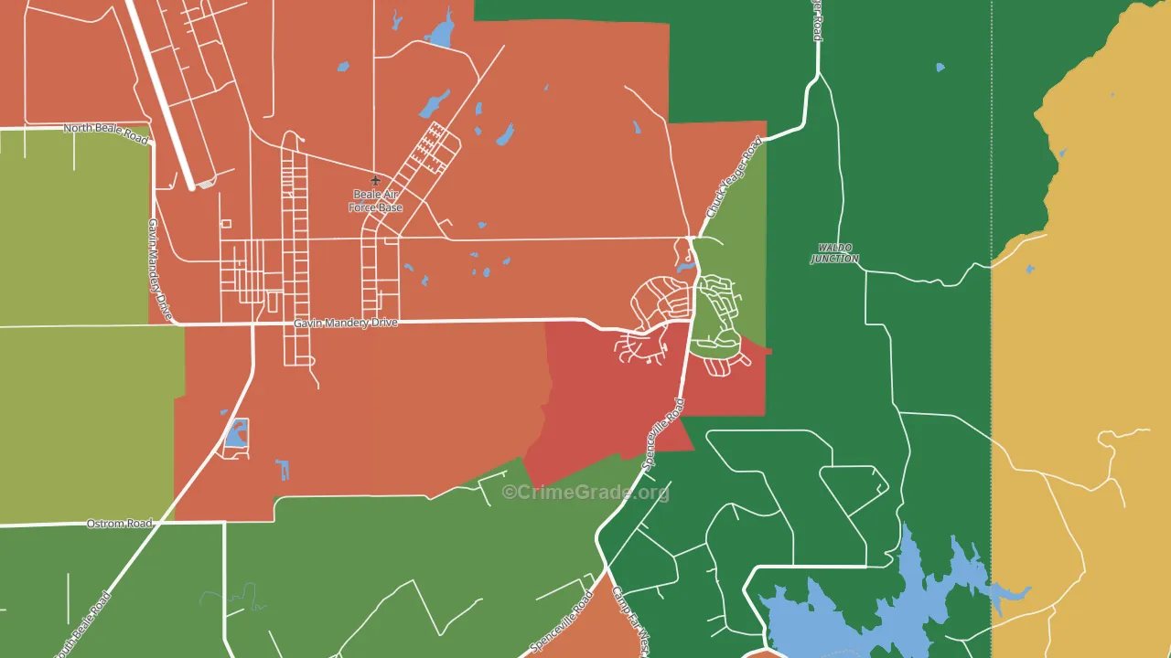 Beale Afb, CA Map of Vandalism Rates