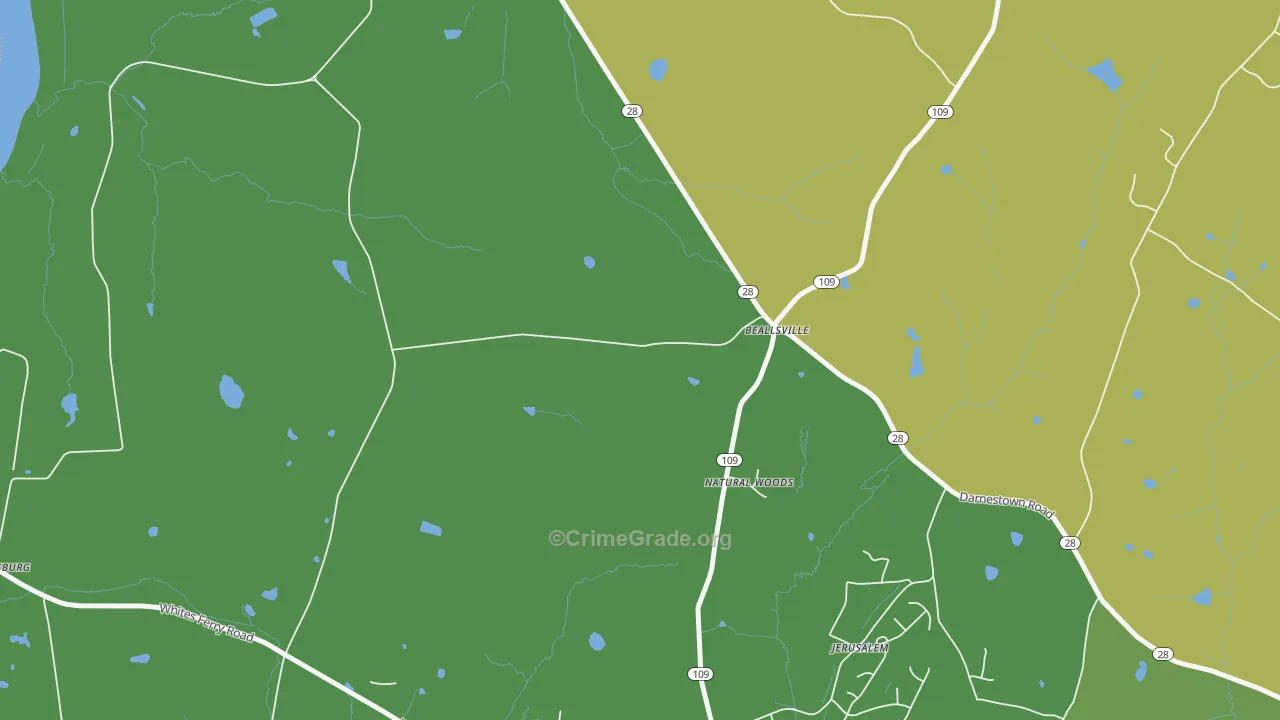 Beallsville, MD Map of Vandalism Rates