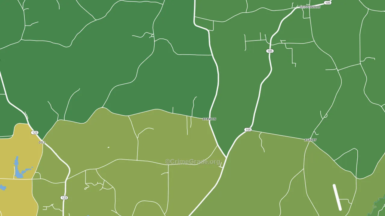 Beamon, AL Map of Vandalism Rates