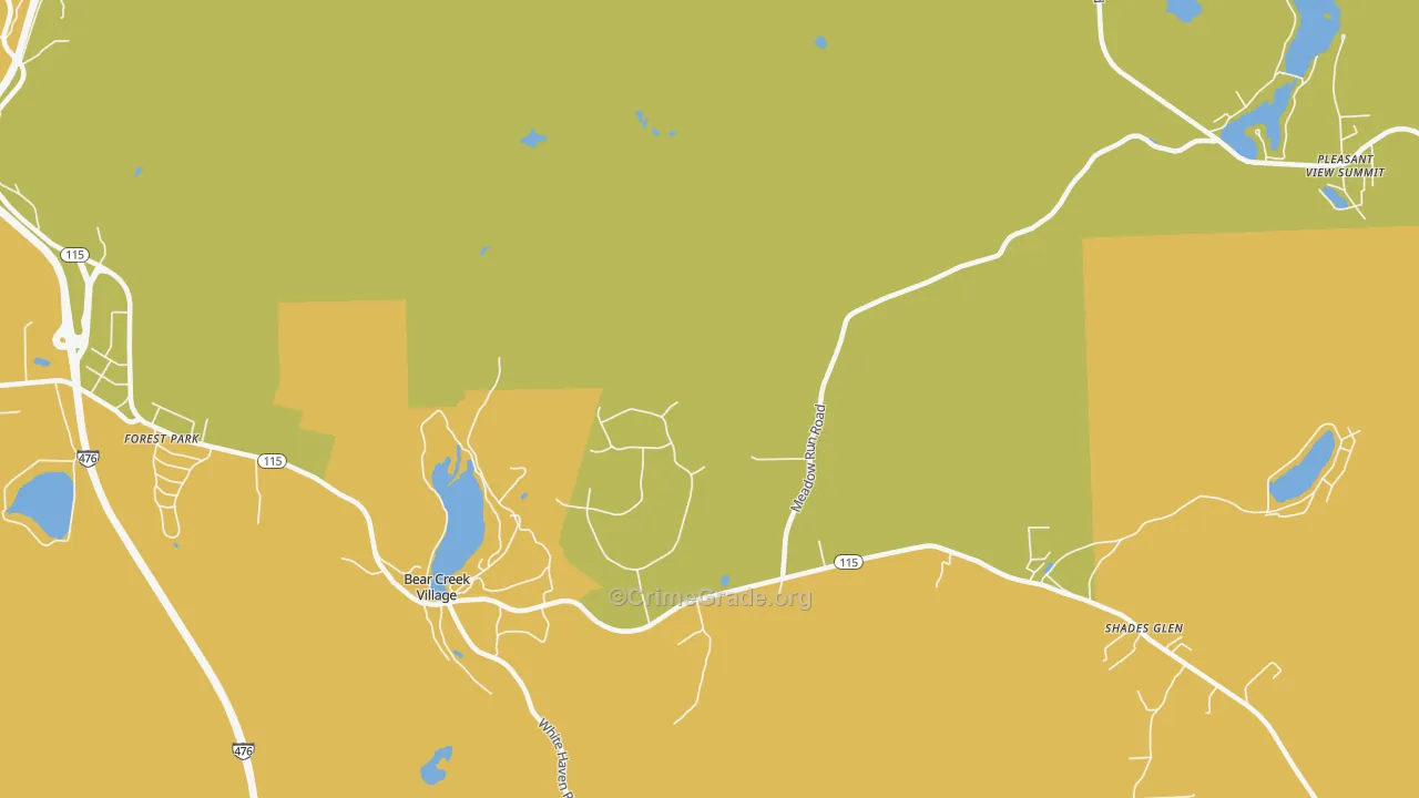Bear Creek, PA Map of Vandalism Rates