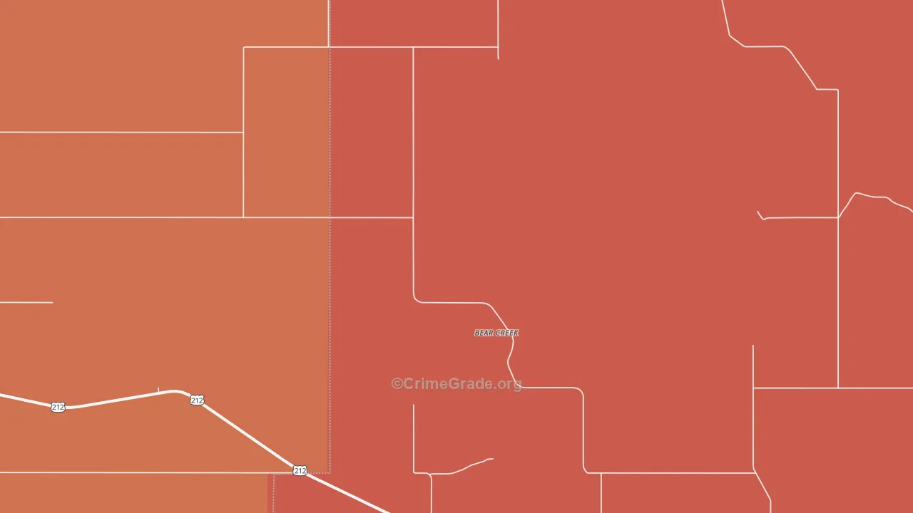 Bear Creek, SD Map of Vandalism Rates