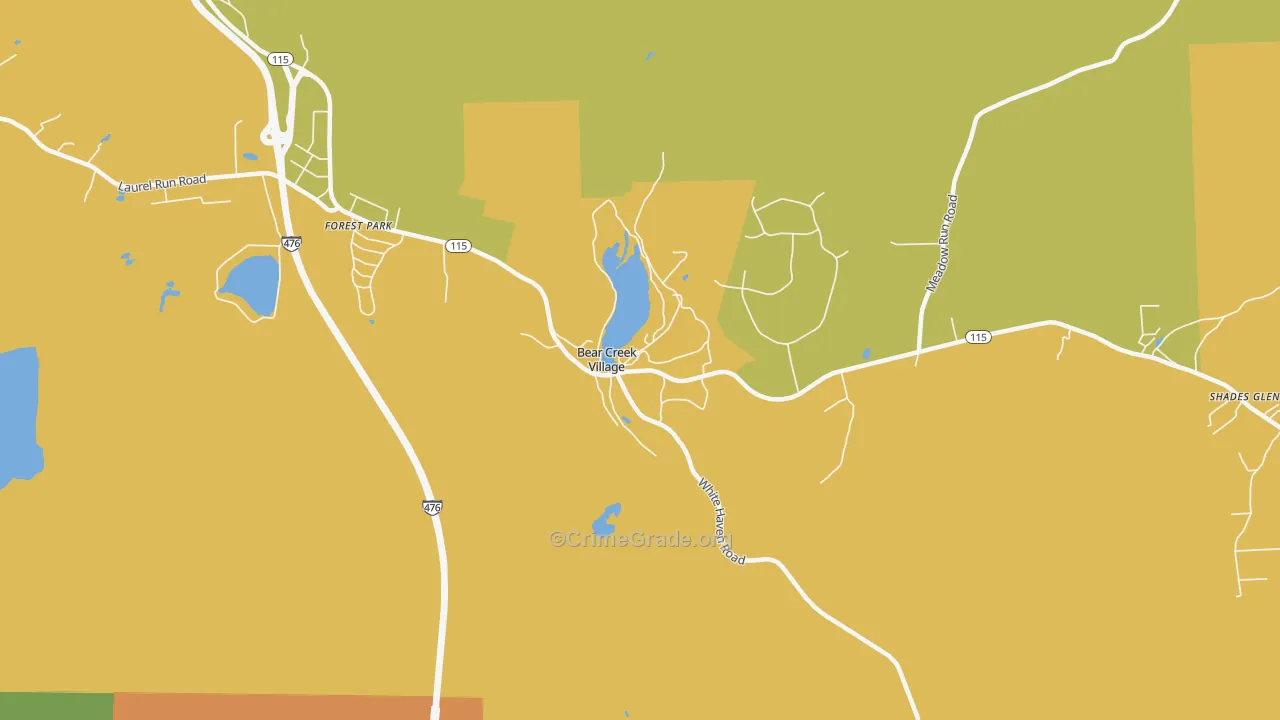 Bear Creek Village, PA Map of Vandalism Rates