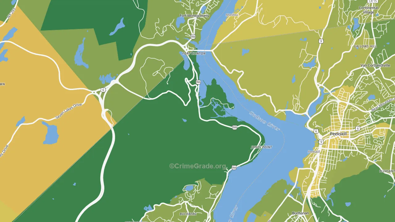 Bear Mountain, NY Map of Vandalism Rates