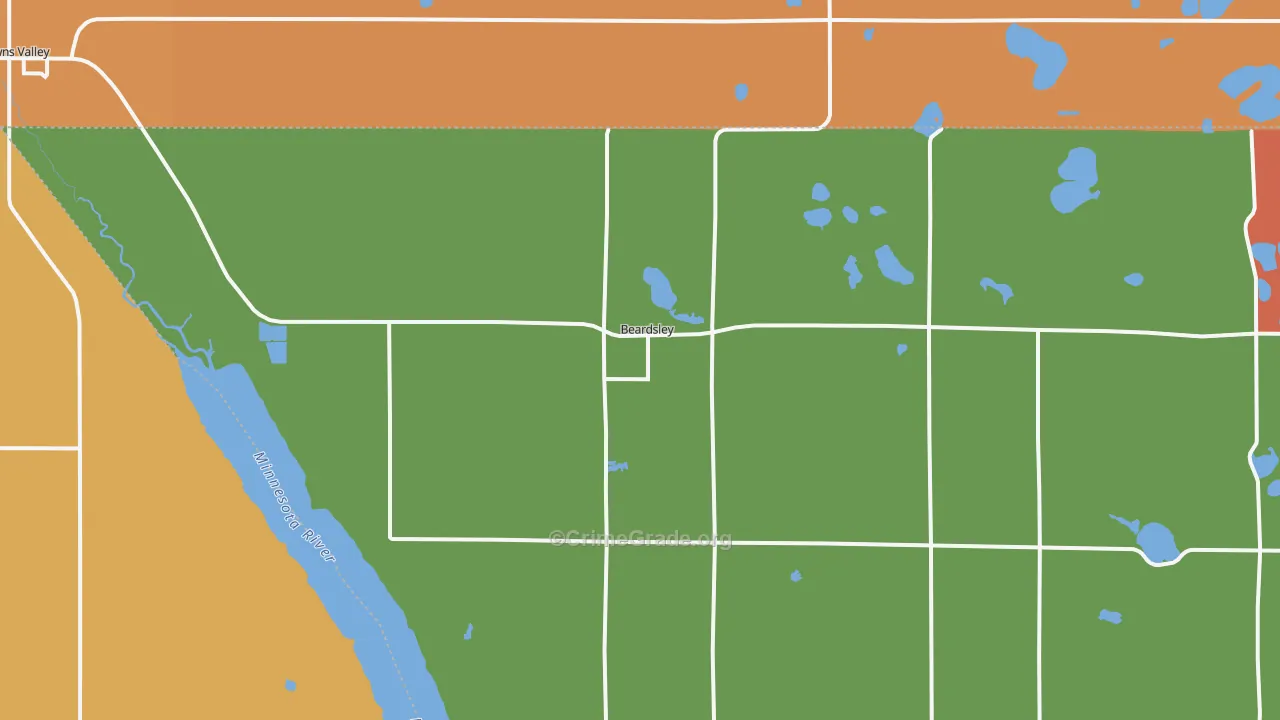Beardsley, MN Map of Vandalism Rates