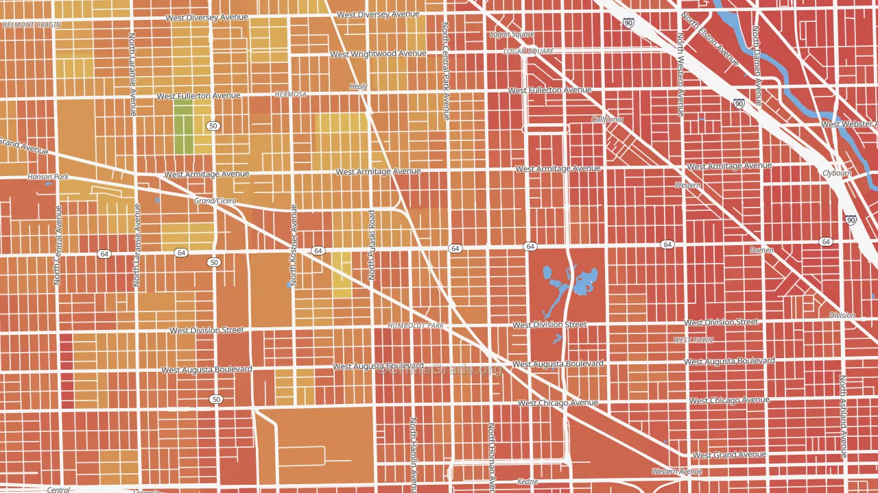 Beat 2535, Chicago, IL Map of Vandalism Rates