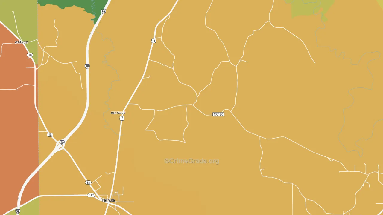 Beatrice, MS Map of Vandalism Rates