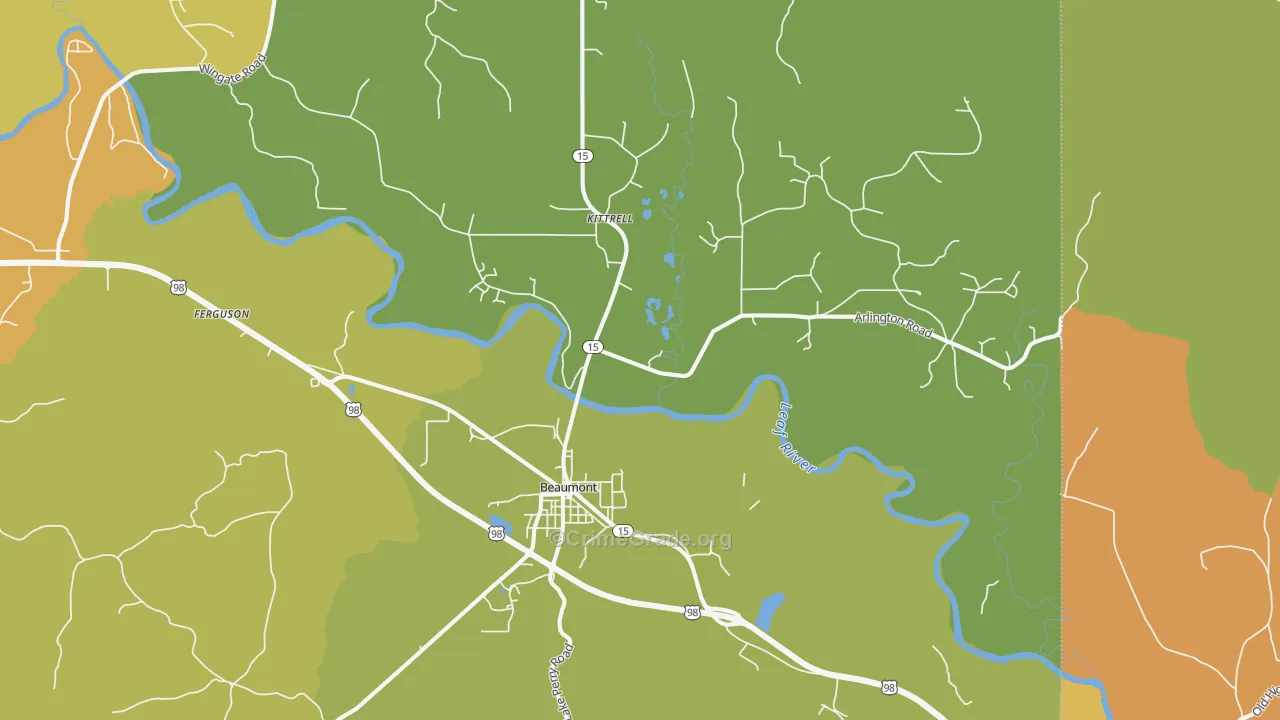 Beaumont, MS Map of Vandalism Rates