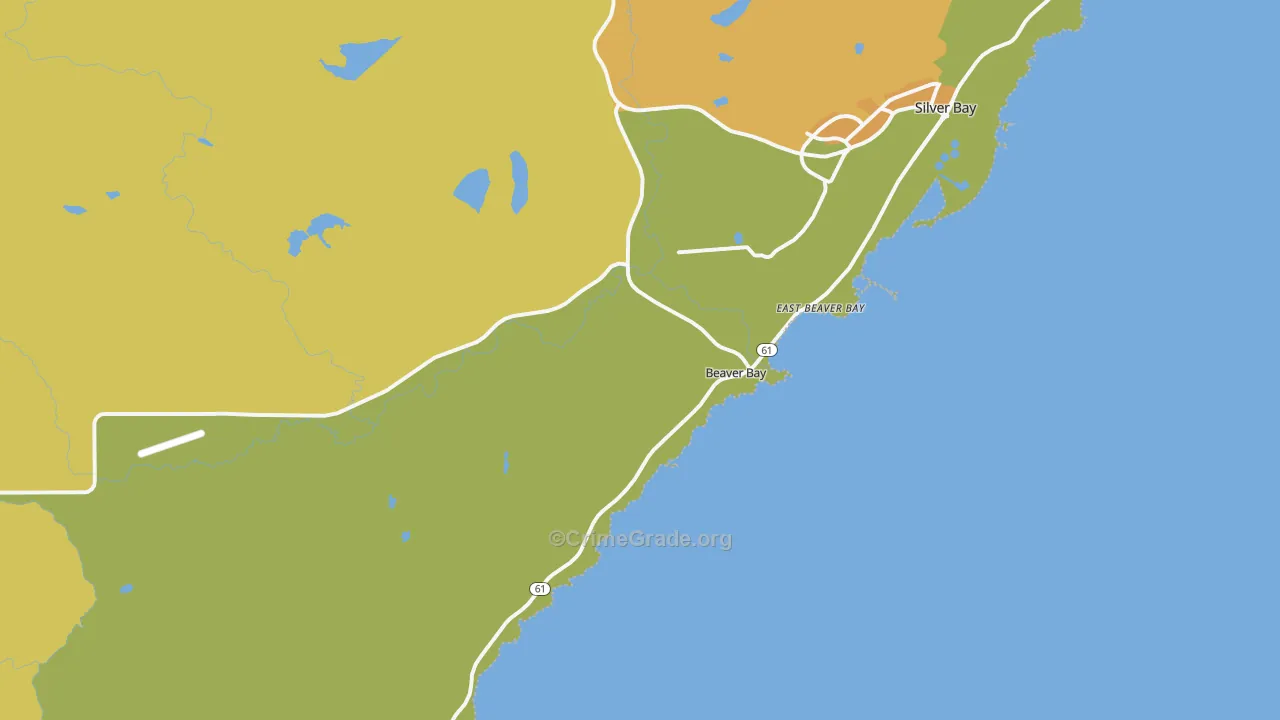 Beaver Bay, MN Map of Vandalism Rates