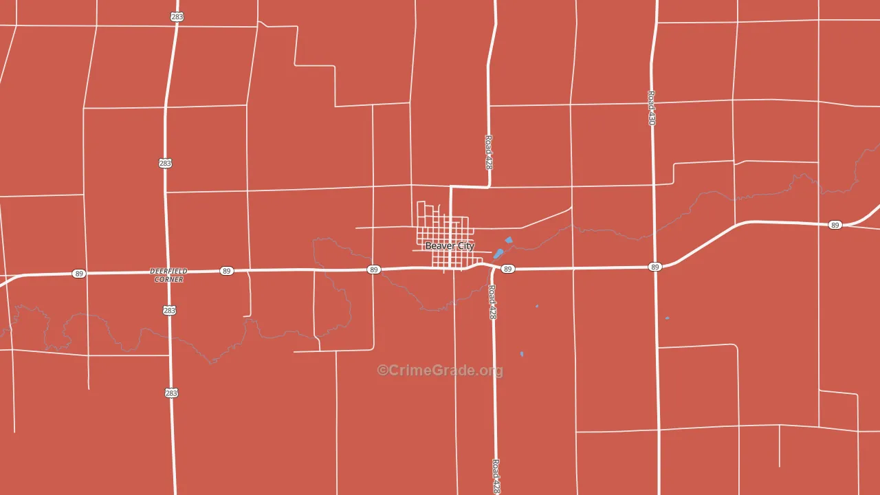 Beaver City, NE Map of Vandalism Rates
