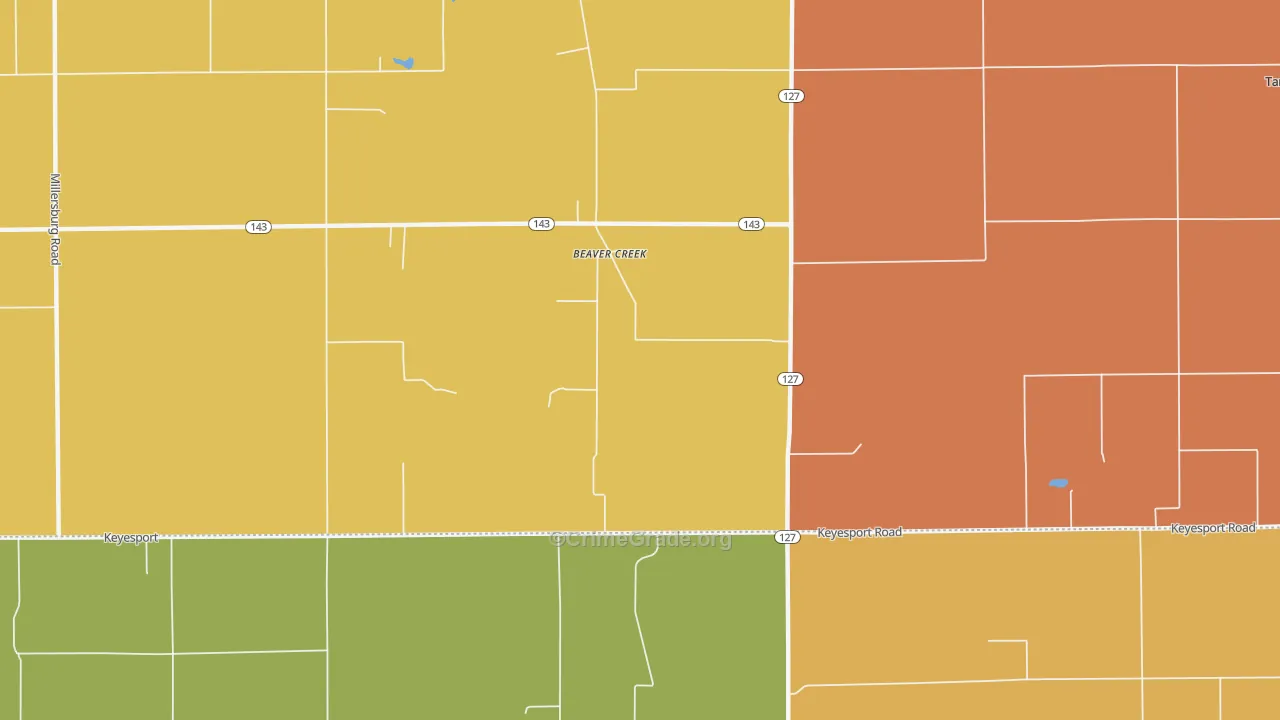 Beaver Creek, IL Map of Vandalism Rates