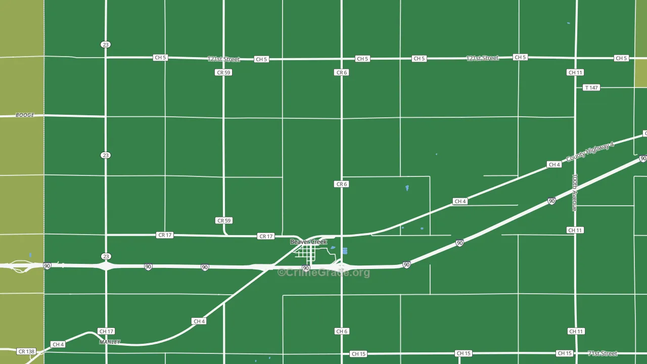 Beaver Creek, MN Map of Vandalism Rates