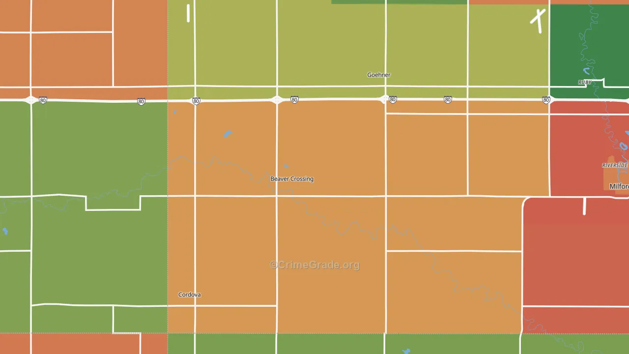 Beaver Crossing, NE Map of Vandalism Rates