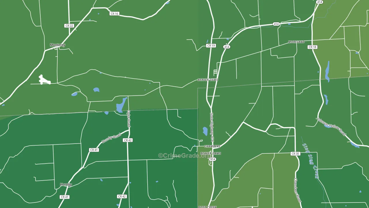 Beaver Dams, NY Map of Vandalism Rates