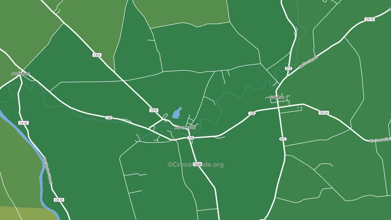Beaver Falls, NY Map of Vandalism Rates