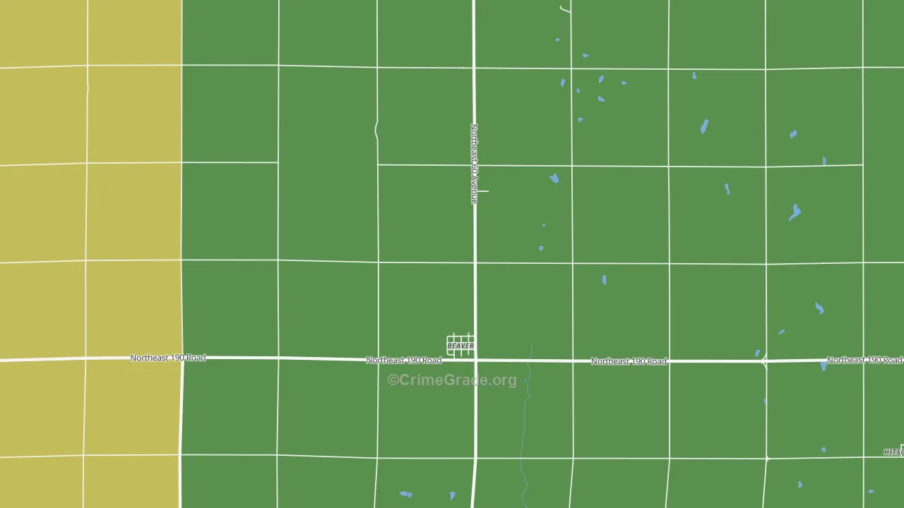 Beaver, KS Map of Vandalism Rates