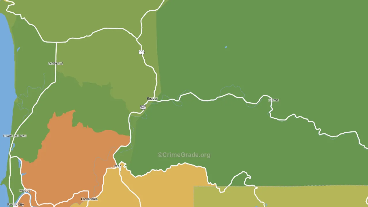Beaver, OR Map of Vandalism Rates