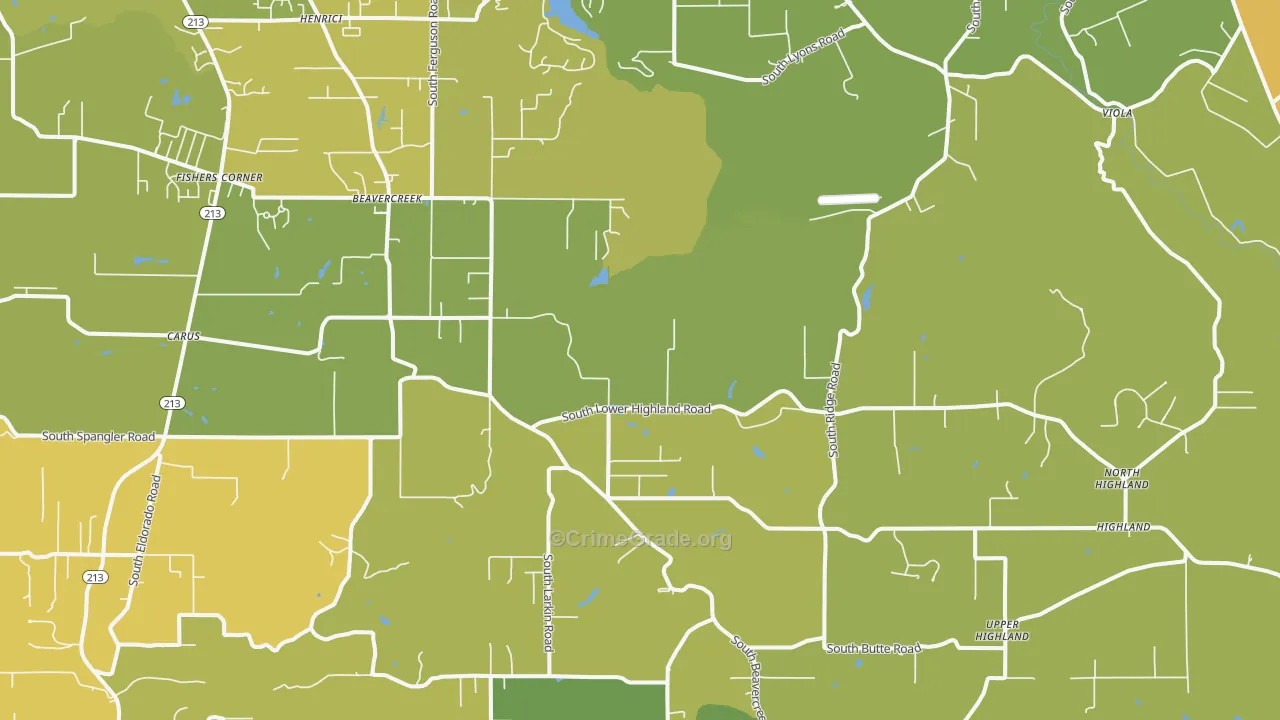Beavercreek, OR Map of Vandalism Rates