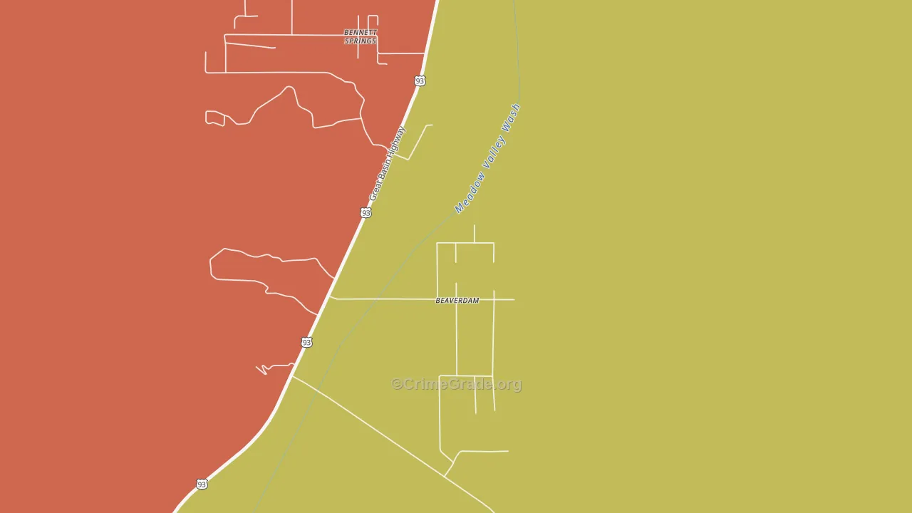 Beaverdam, NV Map of Vandalism Rates