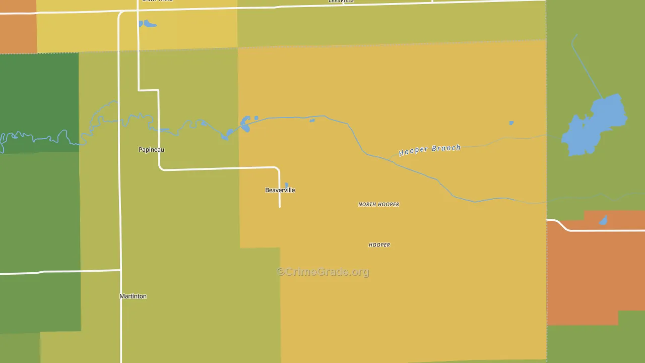 Beaverville, IL Map of Vandalism Rates
