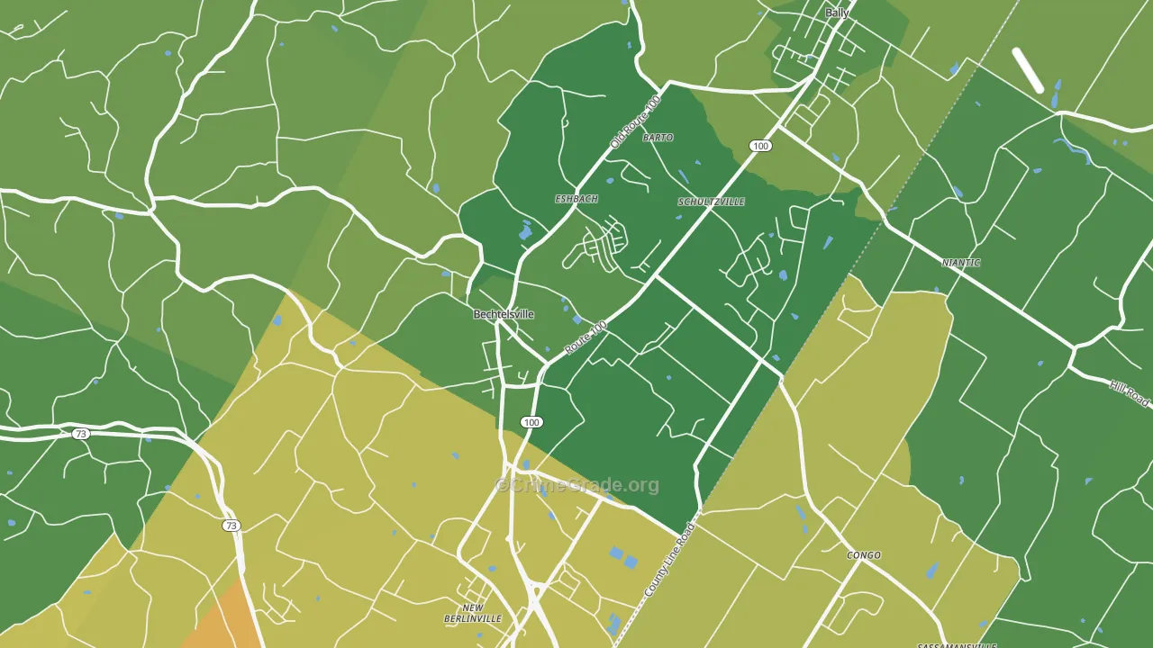 Bechtelsville, PA Map of Vandalism Rates