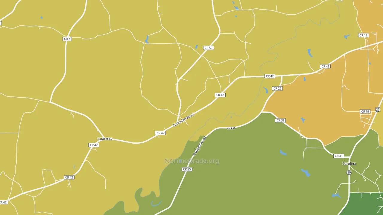 Beck, AL Map of Vandalism Rates