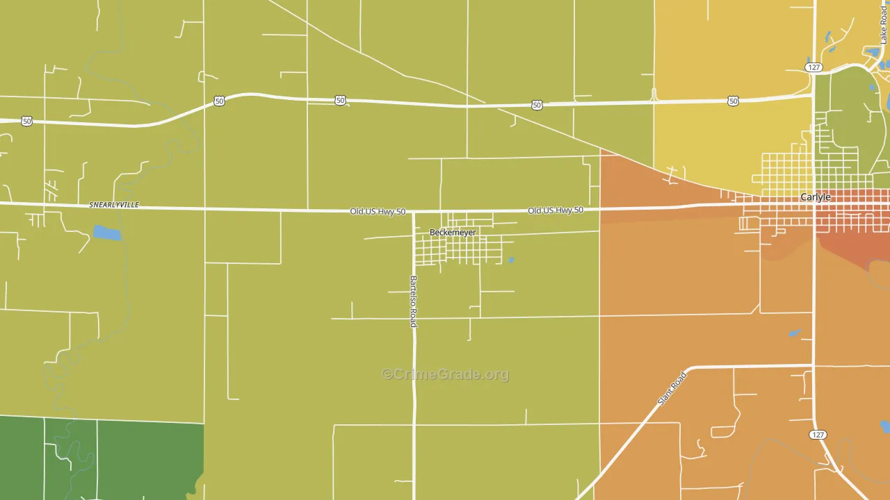 Beckemeyer, IL Map of Vandalism Rates