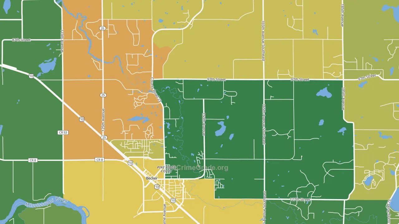 Becker, MN Map of Vandalism Rates