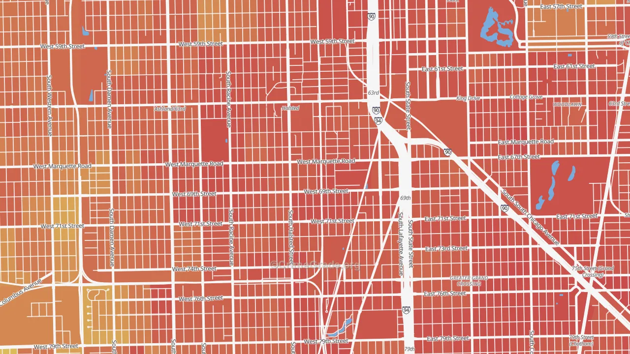 Becks Park, Chicago, IL Map of Vandalism Rates