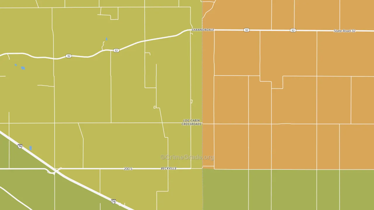 Beckville, IN Map of Vandalism Rates