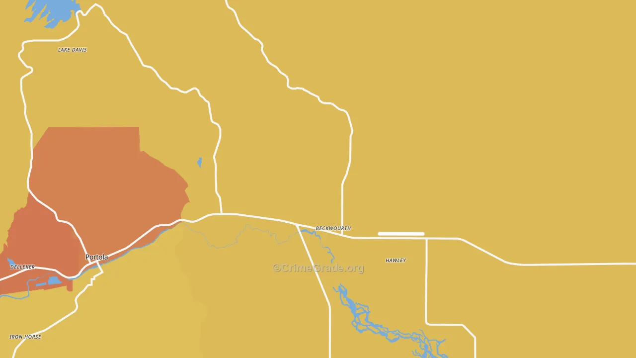 Beckwourth, CA Map of Vandalism Rates