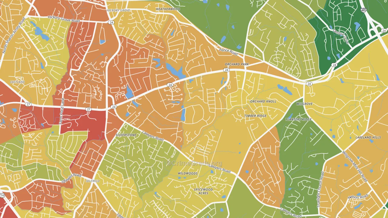 Becton Park, Charlotte, NC Map of Vandalism Rates