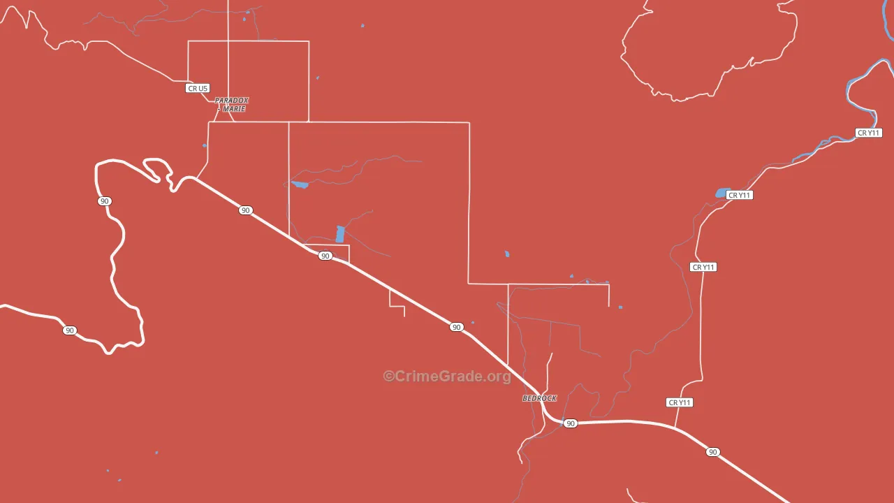 Bedrock, CO Map of Vandalism Rates