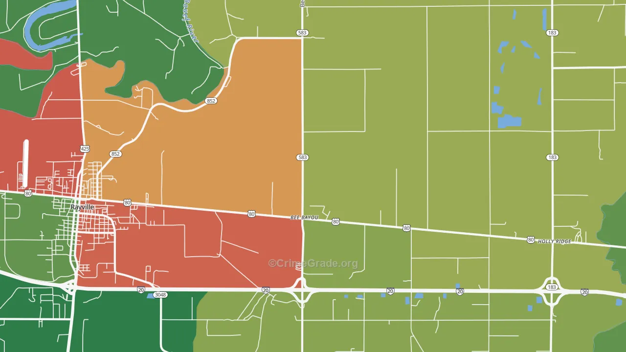 Bee Bayou, LA Map of Vandalism Rates