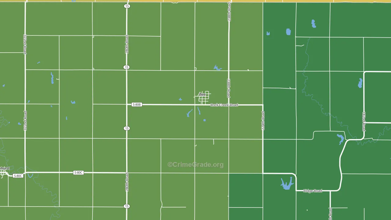 Bee, NE Map of Vandalism Rates