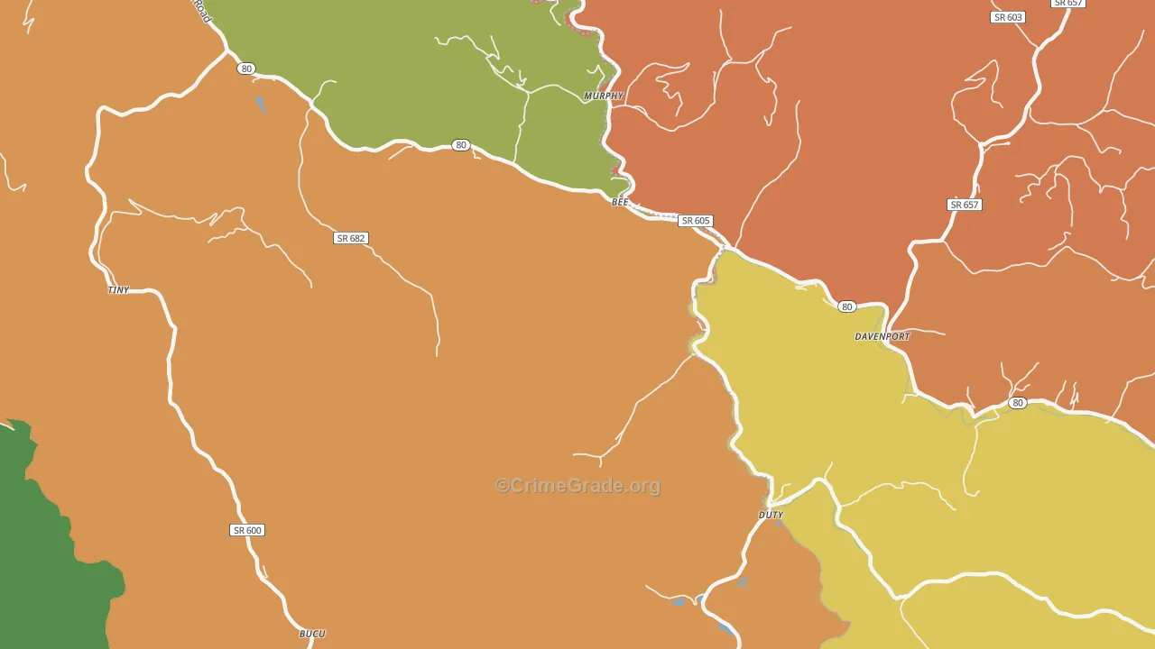 Bee, VA Map of Vandalism Rates