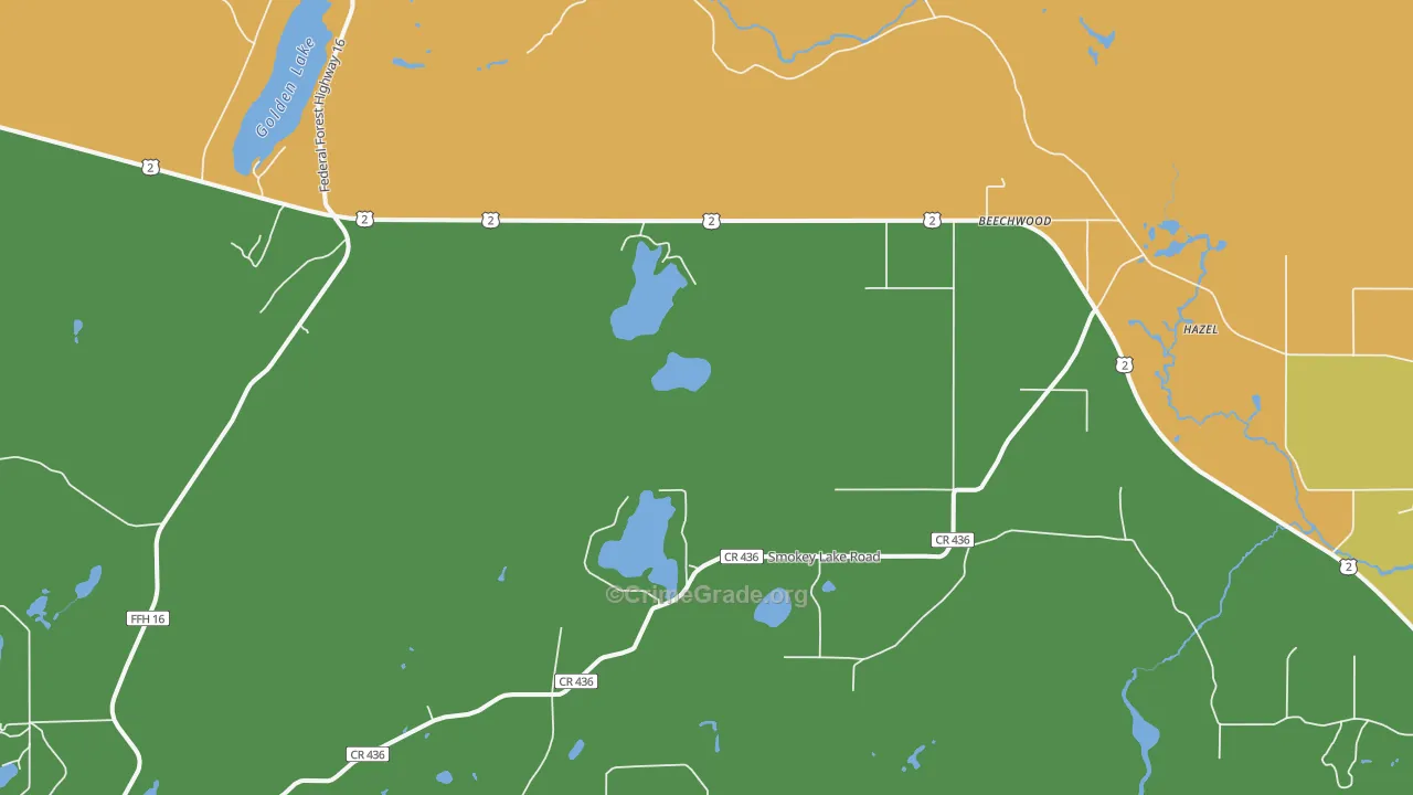 Beechwood, MI Map of Vandalism Rates