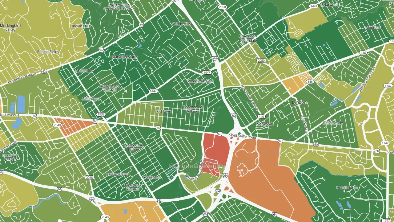 Beechwood Village, KY Map of Vandalism Rates