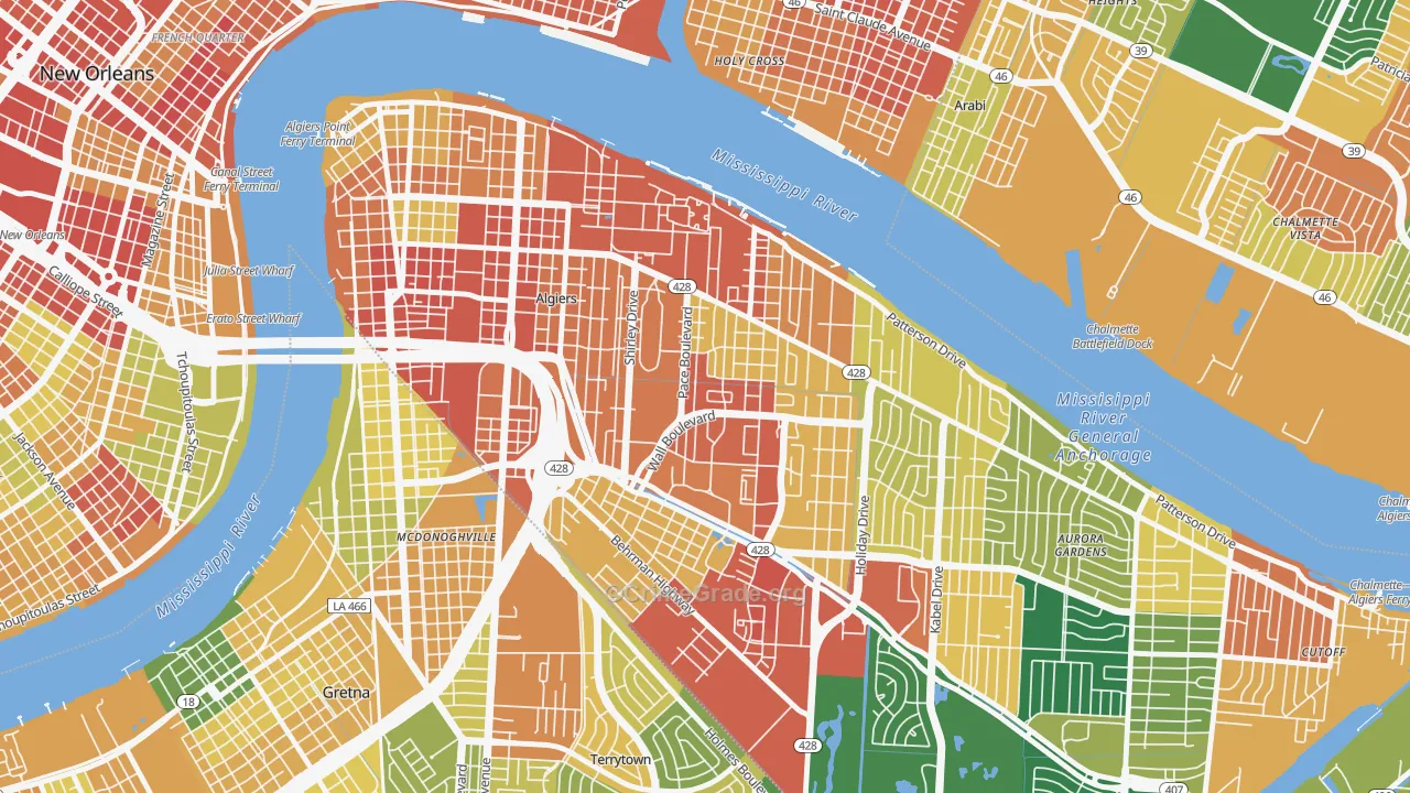 Behrman, New Orleans, LA Map of Vandalism Rates