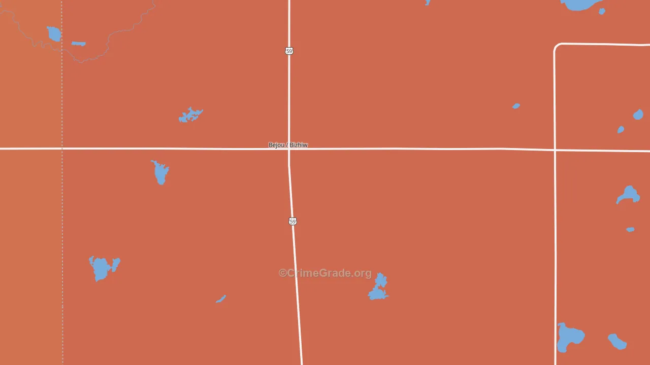 Bejou, MN Map of Vandalism Rates