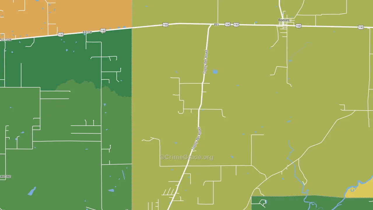 Bel, LA Map of Vandalism Rates