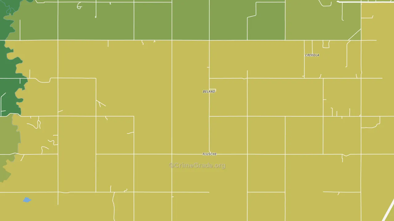 Beland, OK Map of Vandalism Rates