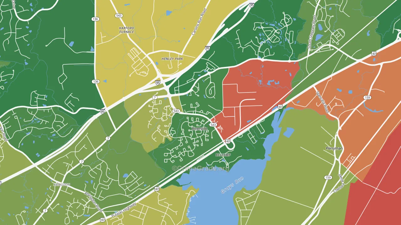 Belcamp, MD Map of Vandalism Rates
